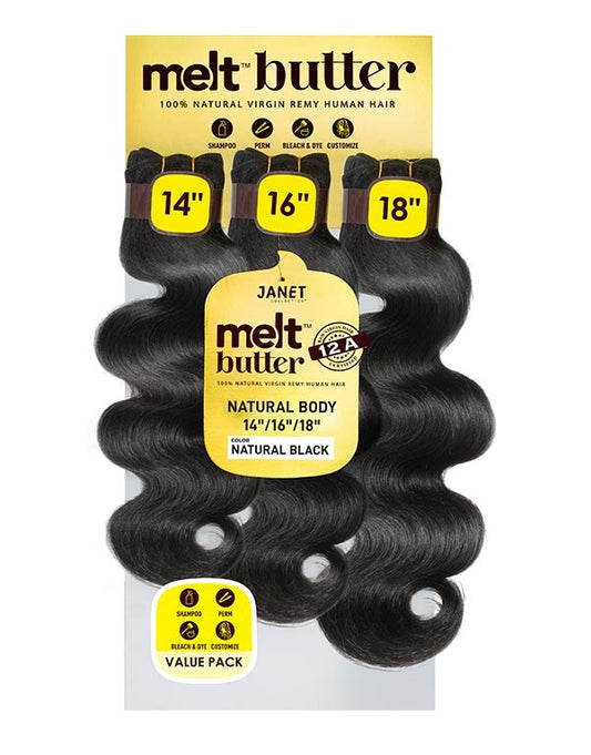 Janet Melt Butter Natural Body Wave 3pcs