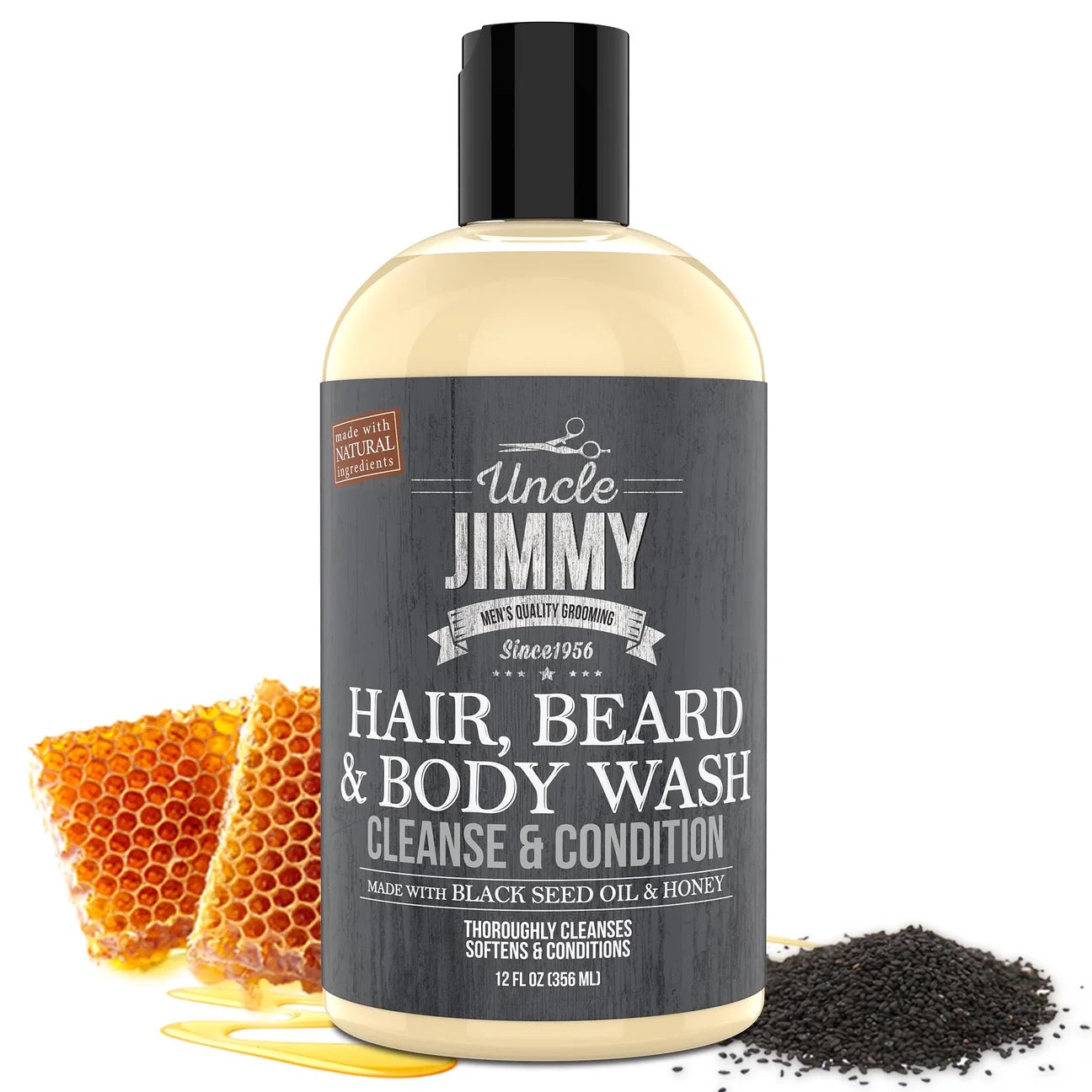 Uncle Jimmy Hair, Beard & Body Wash 12 oz