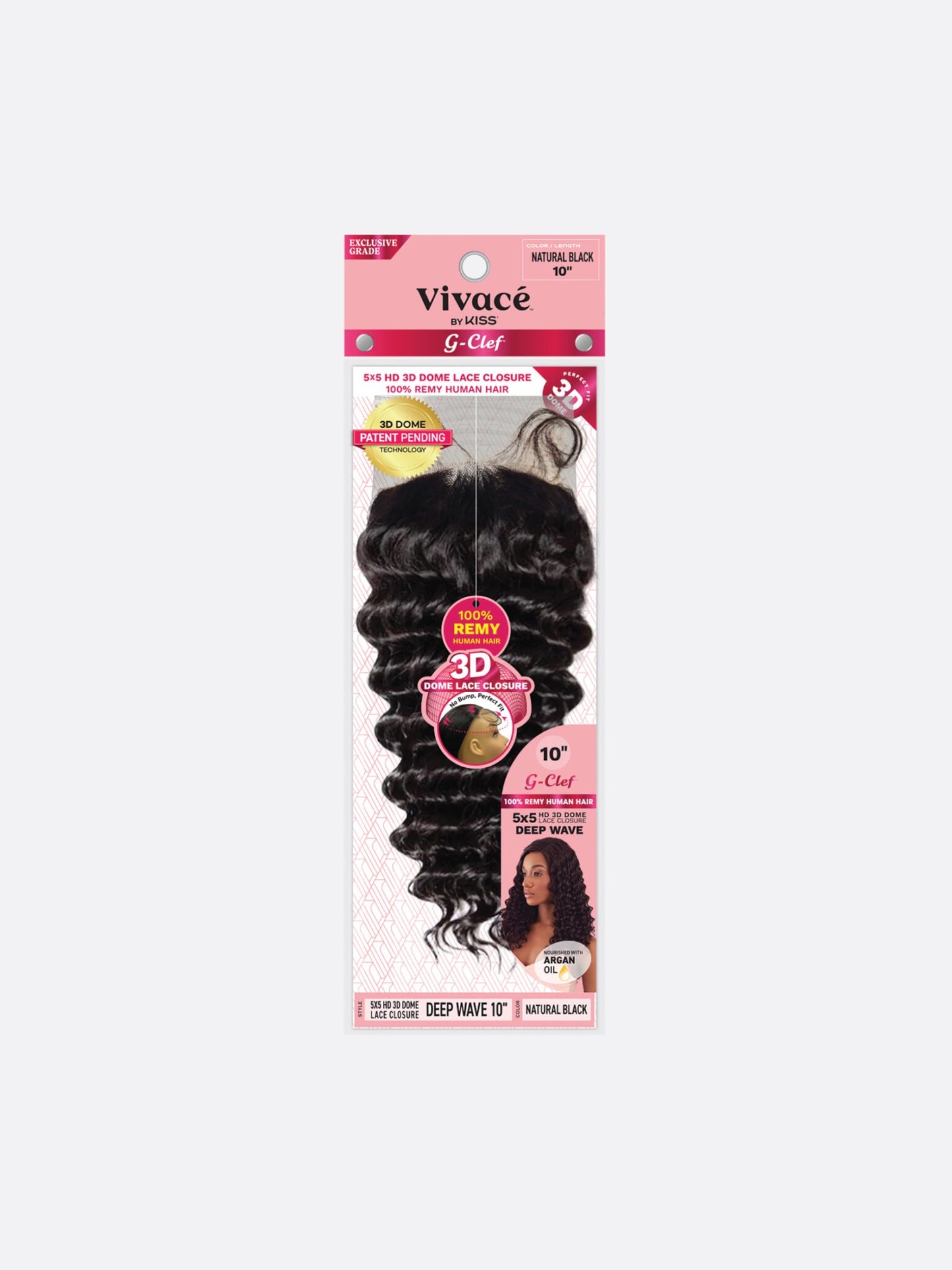 Vivace G CLEF 5X5 3D Dome Lace Closure Deep Wave