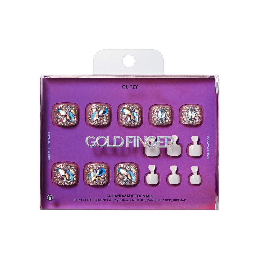 Gold Finger Handmade Toenails - Crown Jewels