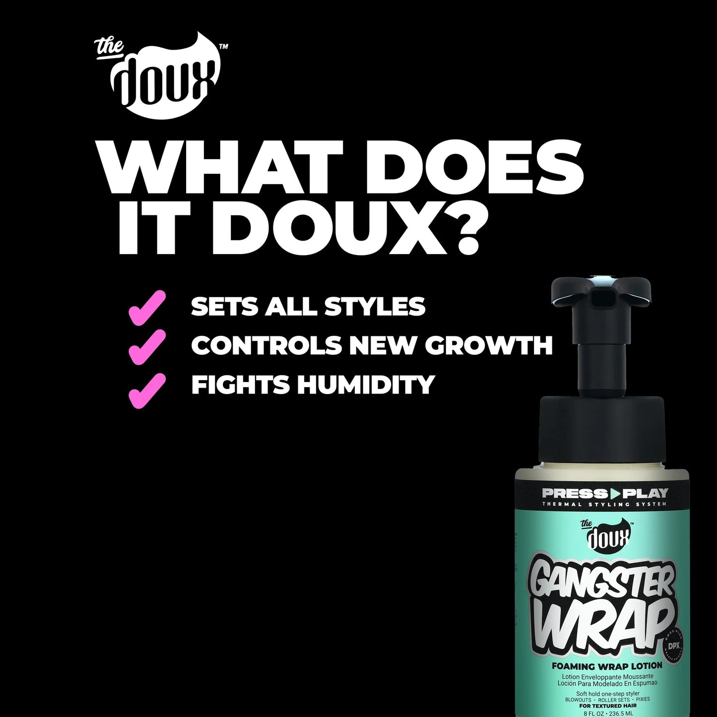 The Doux Gangster Wrap Foaming Wrap Lotion 8oz