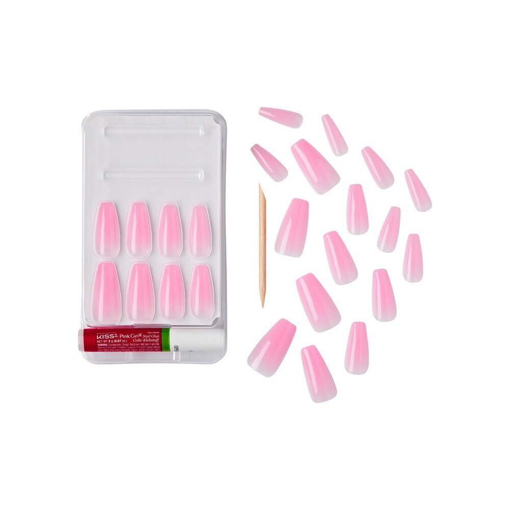 Gold Finger Jelly Color Nails Bubble Gum