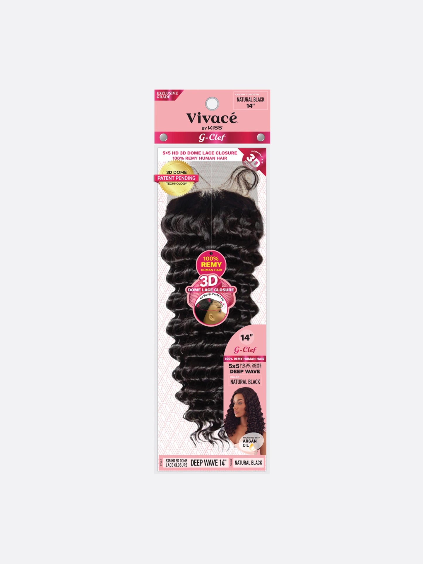 Vivace G CLEF 5X5 3D Dome Lace Closure Deep Wave