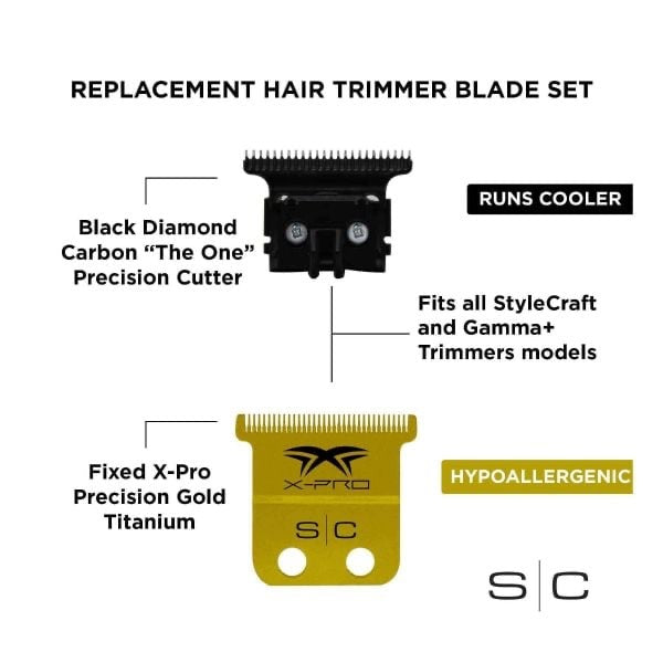 StyleCraft X-PRO Precision Gold Titanium Trimmer Blade