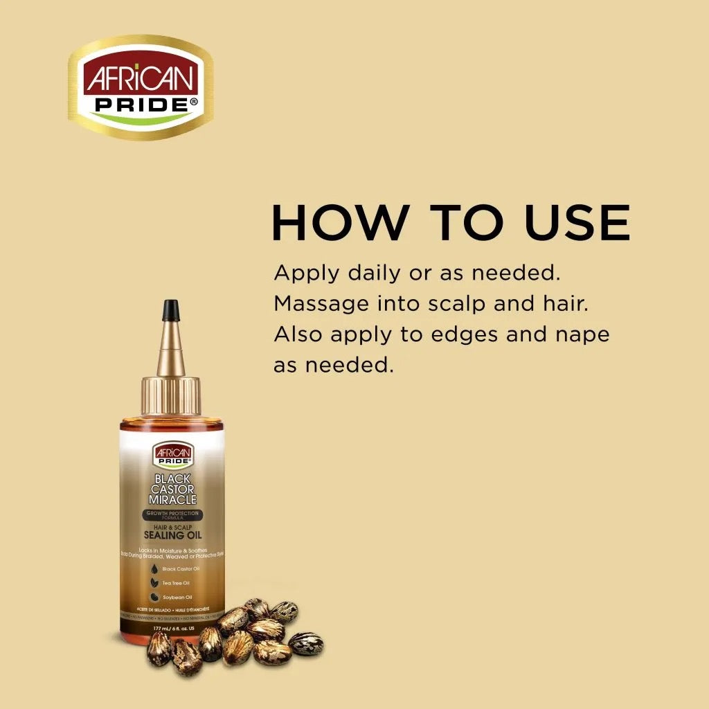 African Pride Black Castor Sealing Oil 6oz