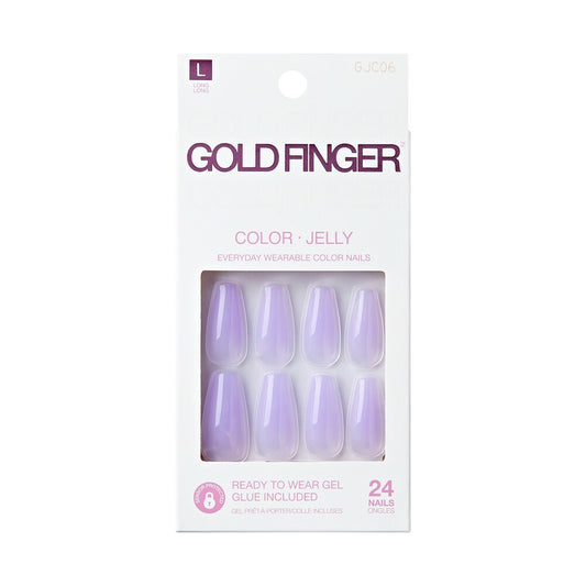 Gold Finger Jelly Color Nails Fresh Cotton