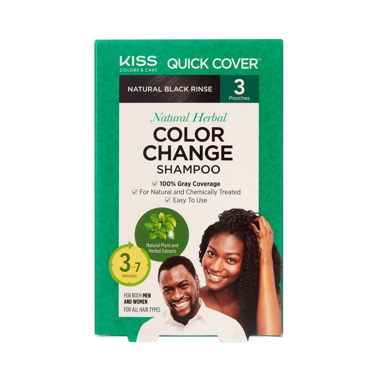 KISS Color Change Shampoo 3 Pouches Natural Black