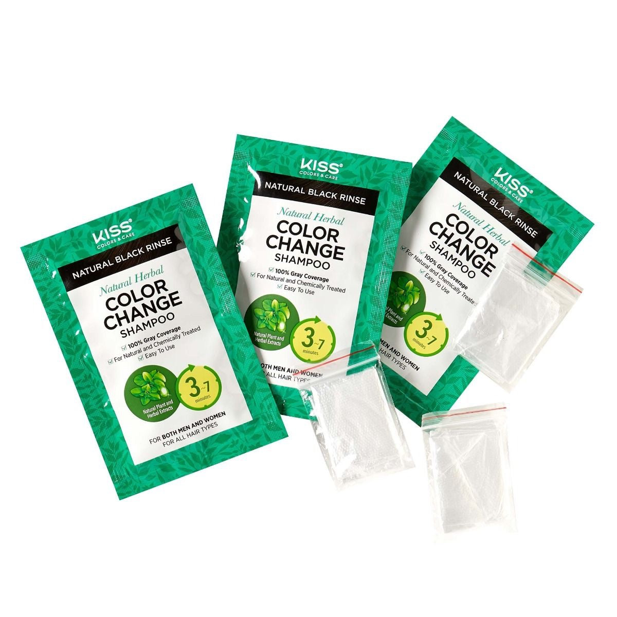 KISS Color Change Shampoo 3 Pouches Natural Black