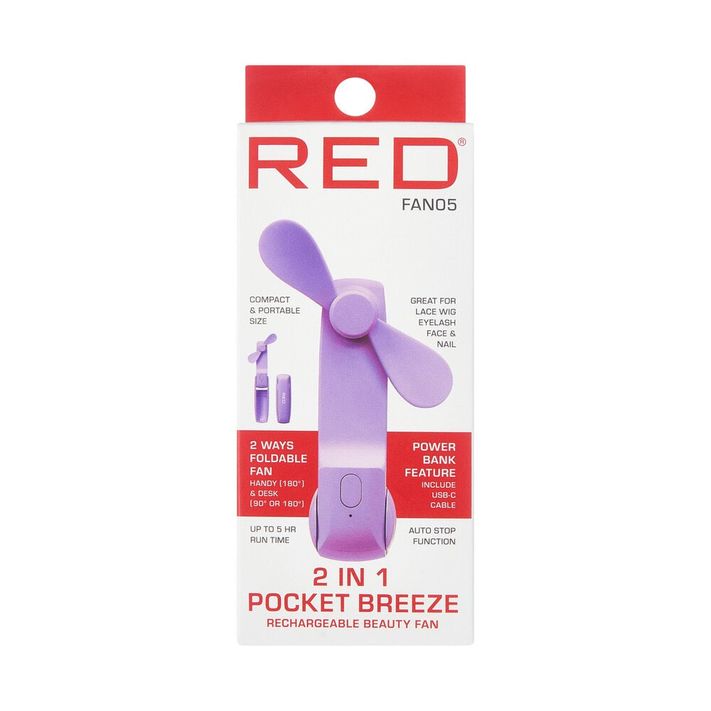 RED 2 in 1 Pocket Breeze Beauty Fan