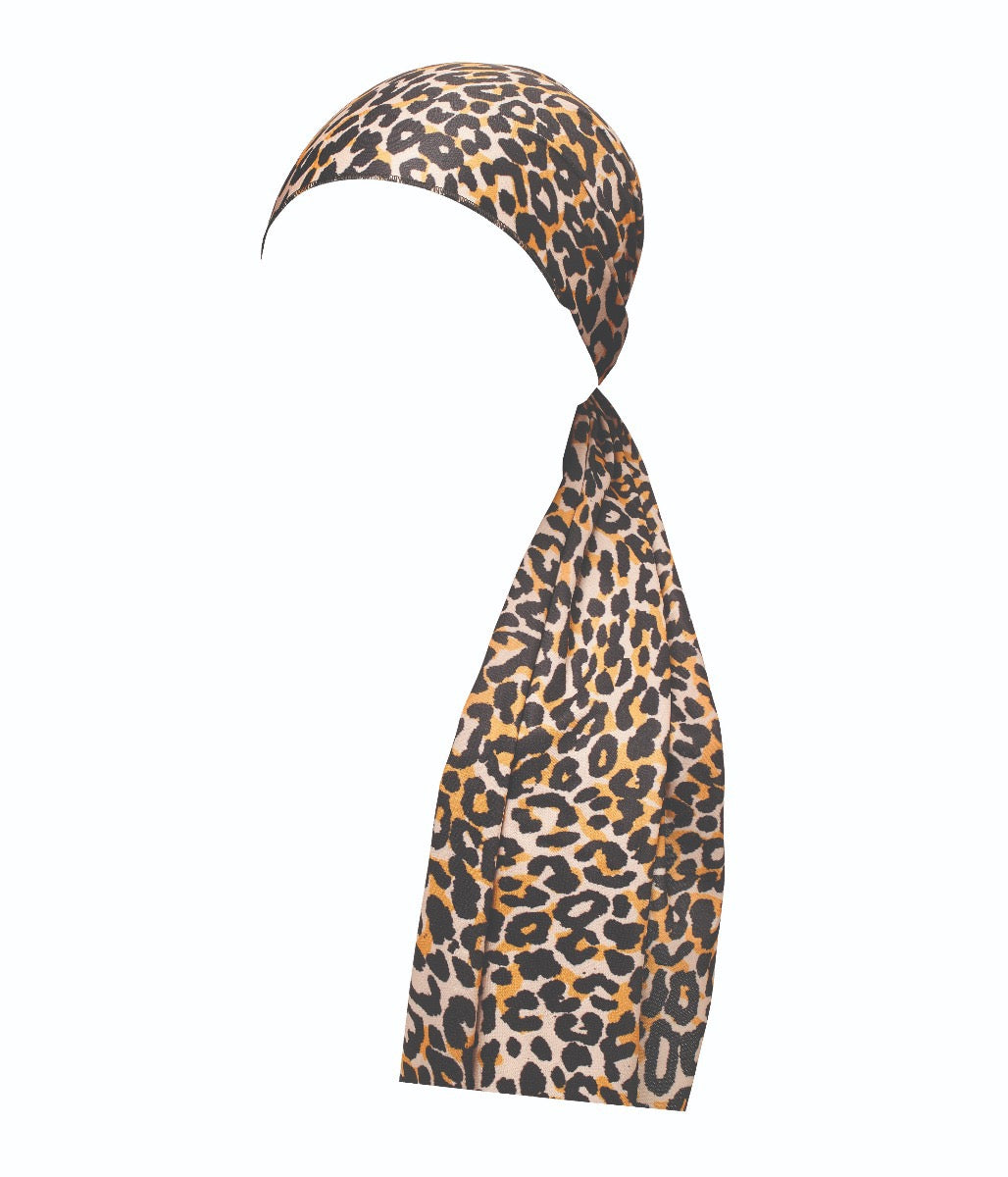 RED Woven Silky Satin Wrap Scarf - Leopard