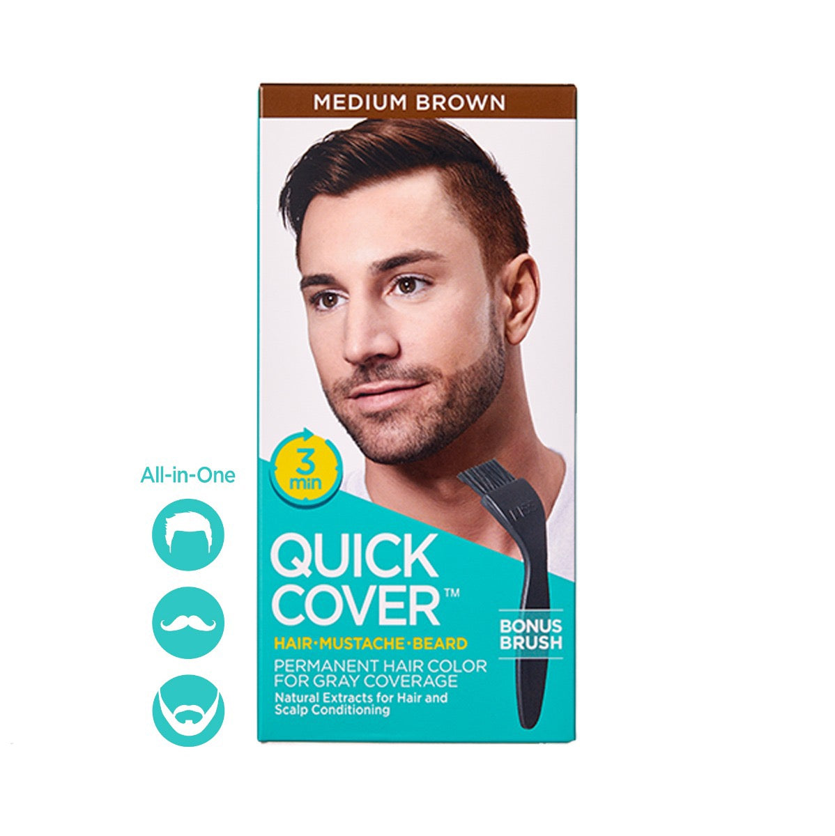 Kiss Colors Quick Cover For Men - Medium Brown