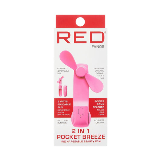RED 2 in 1 Pocket Breeze Beauty Fan
