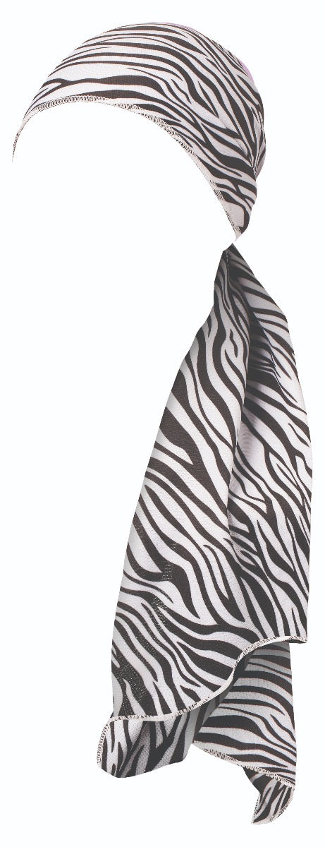 RED Woven Silky Satin Wrap Scarf - Zebra