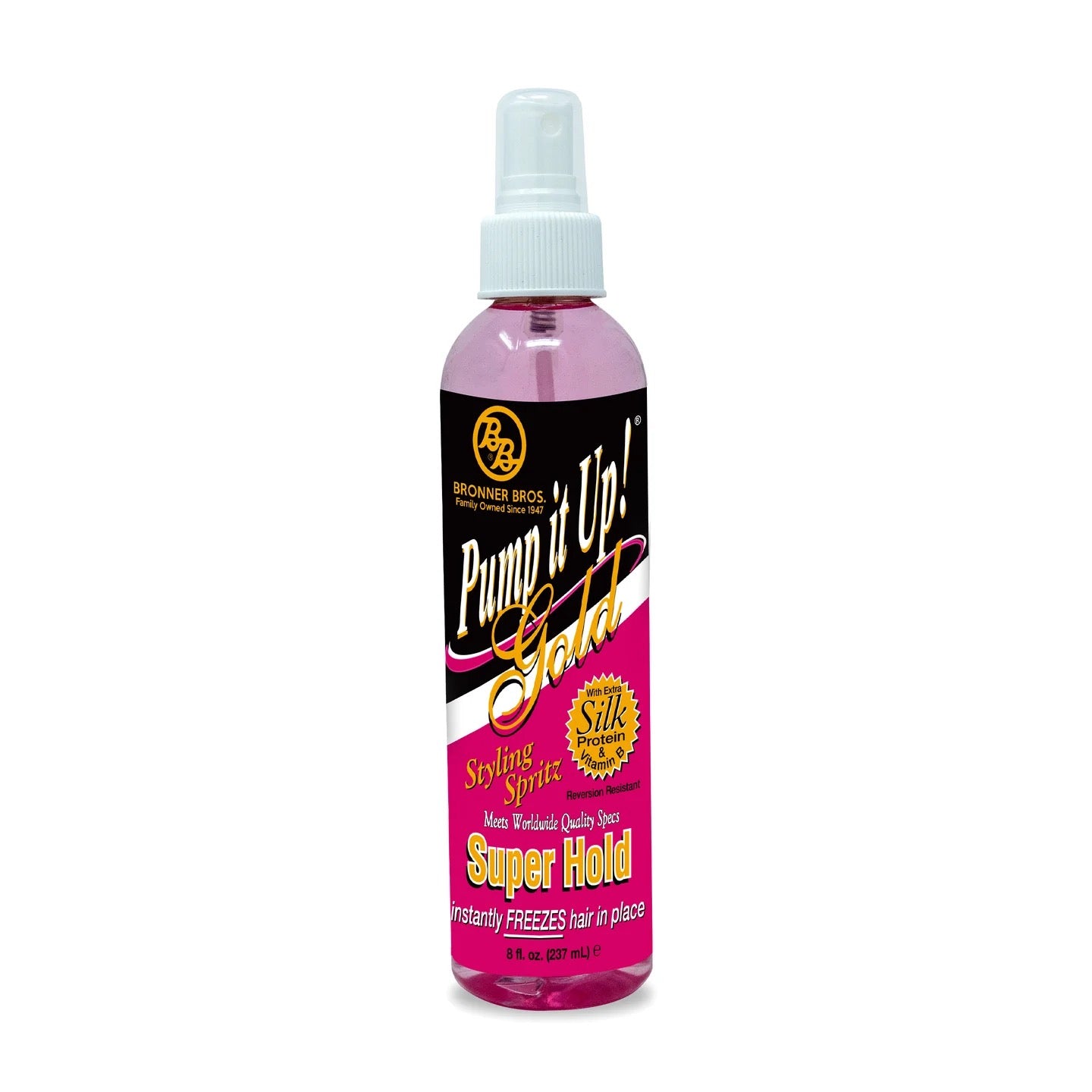 Bronner Brothers Pump it Up Gold 55% Spritz Super Hold 8 oz