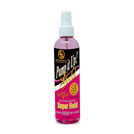 Bronner Brothers Pump it Up Gold 55% Spritz Super Hold 8 oz