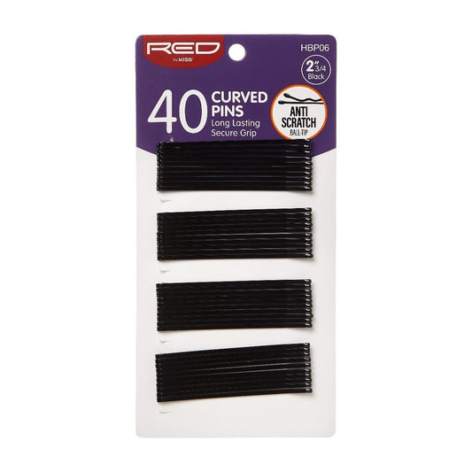 RED Curved Pins 2 3/4" 40 CT Black