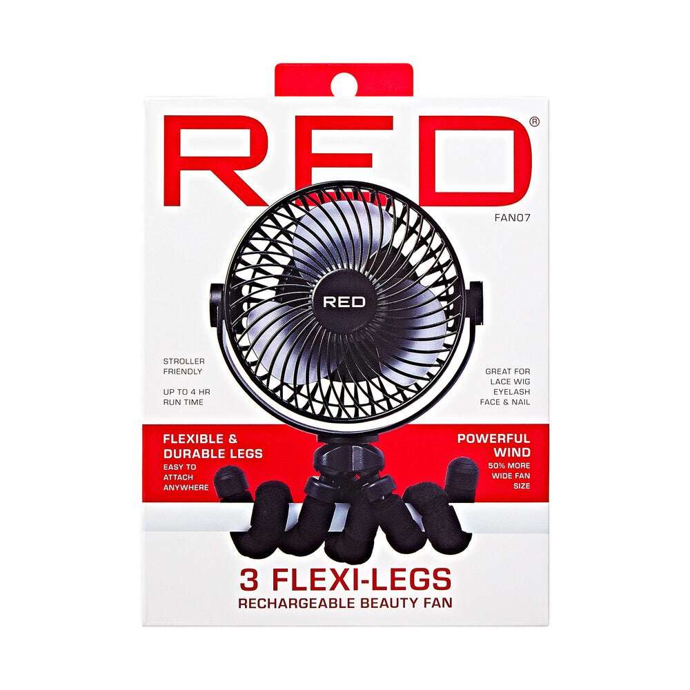 RED 3 Flexi Legs Beauty Fan - Black