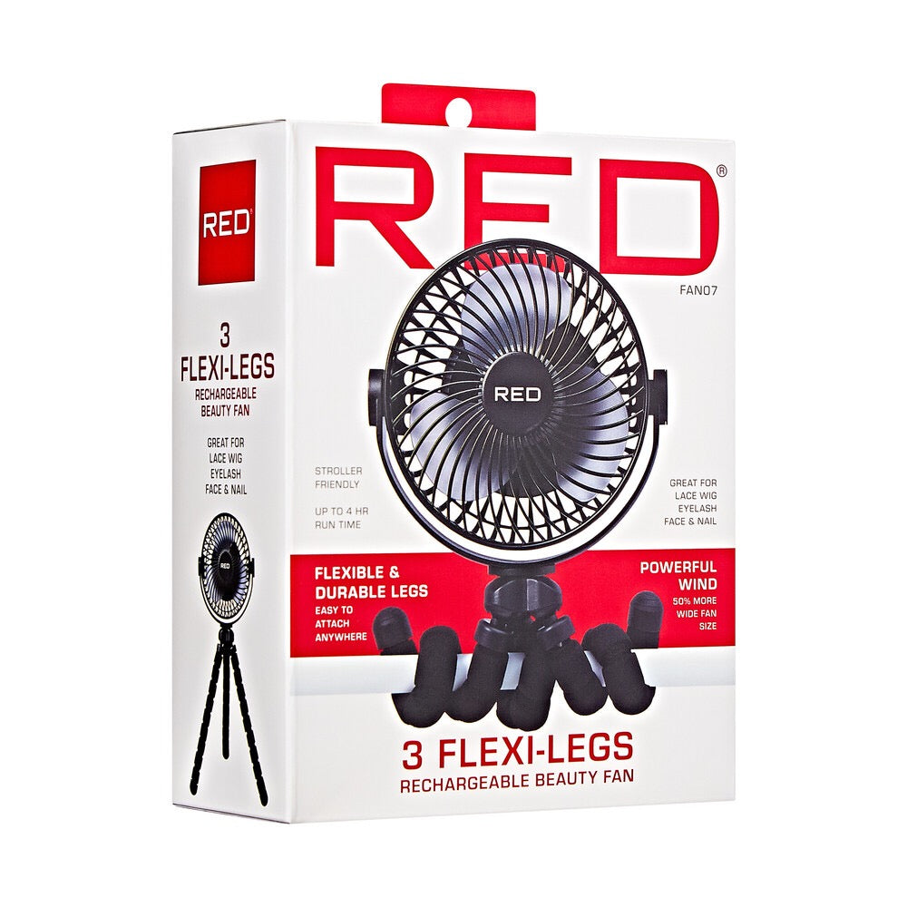 RED 3 Flexi Legs Beauty Fan - Black