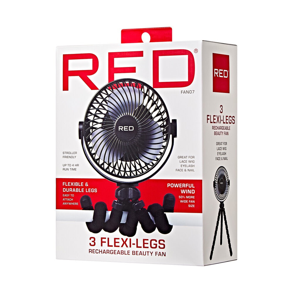 RED 3 Flexi Legs Beauty Fan - Black