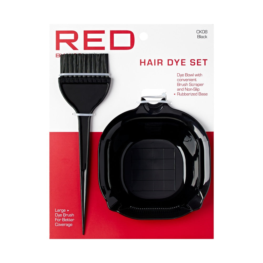 RED Dye Bowl With Dye Brush Set - Black