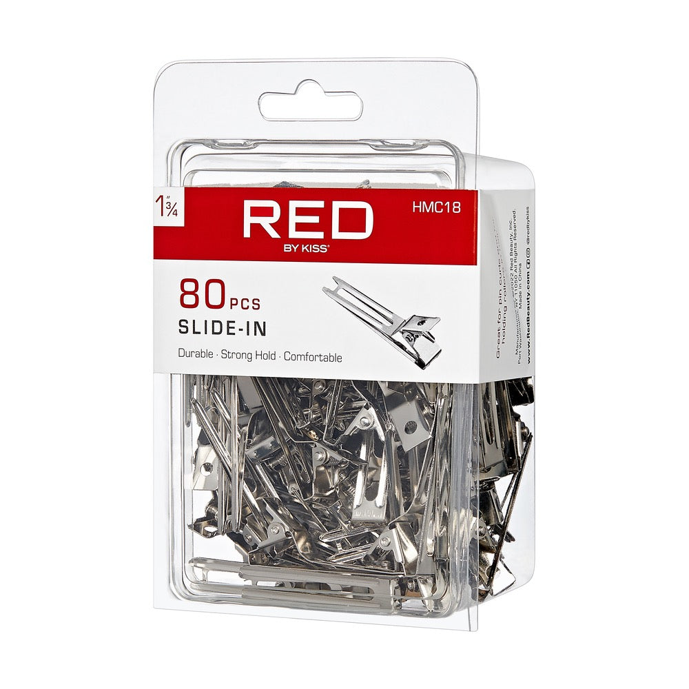 RED Slide In Double Prong Clips 1-3/4" 80 pcs