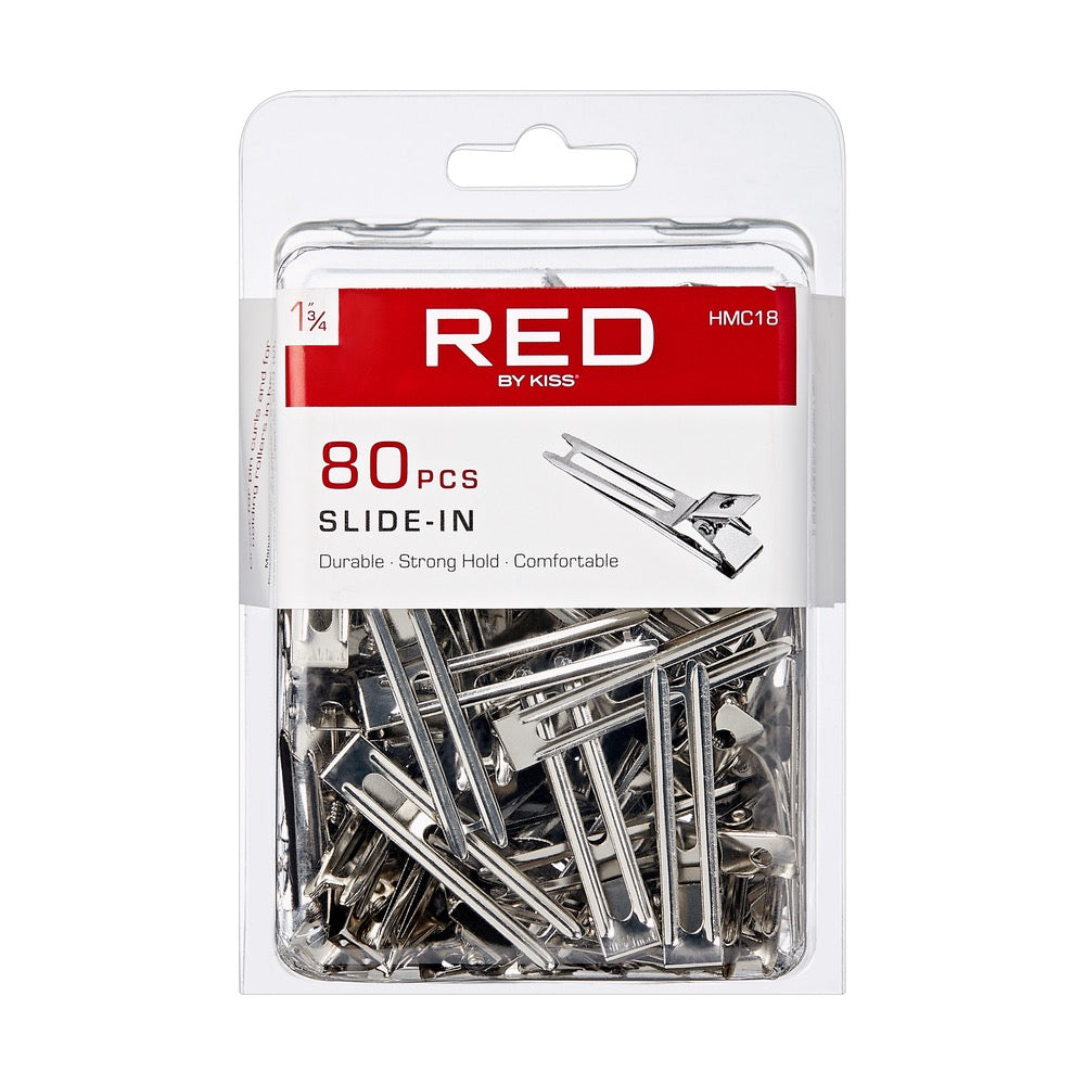 RED Slide In Double Prong Clips 1-3/4" 80 pcs