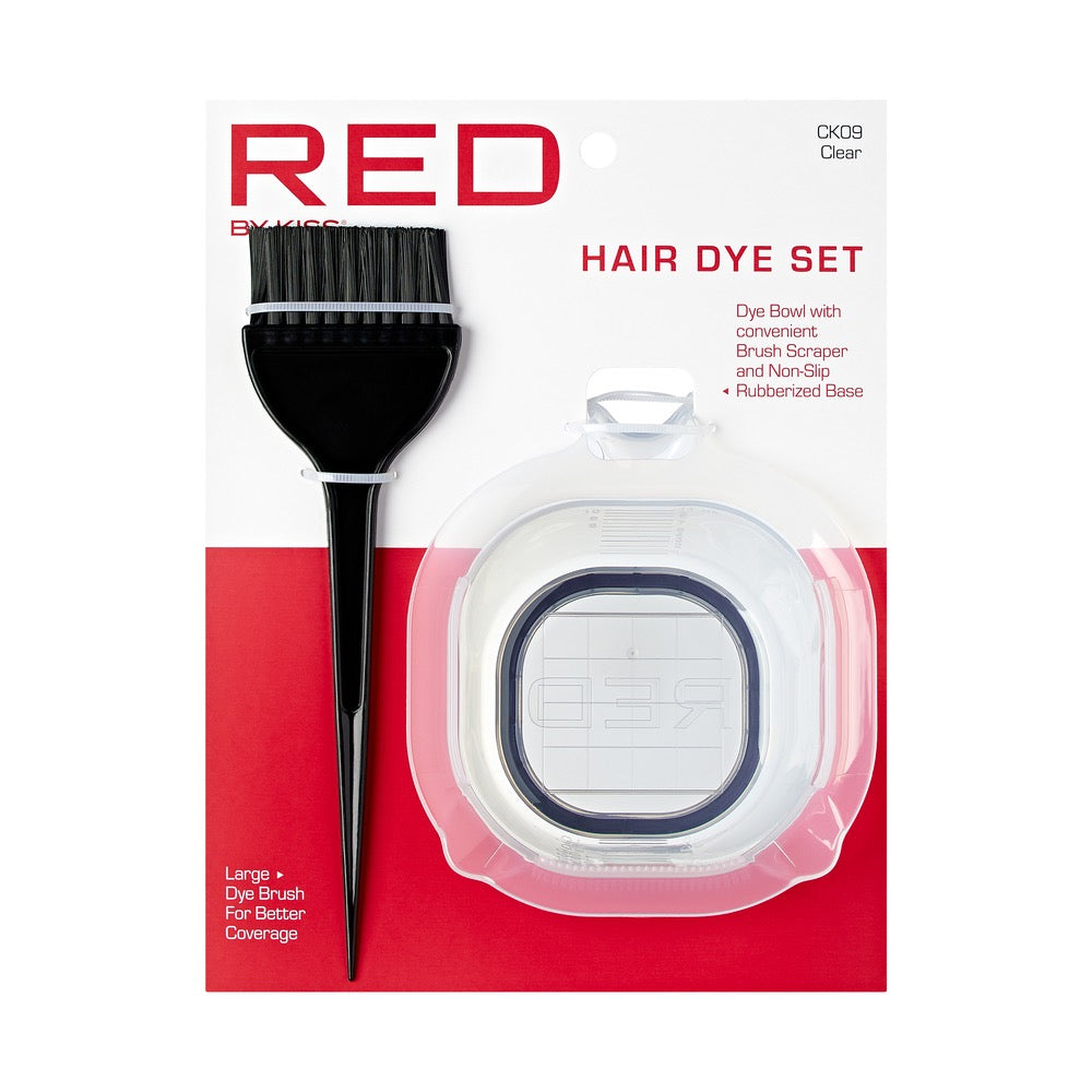 RED Dye Bowl With Dye Brush Set - Clear