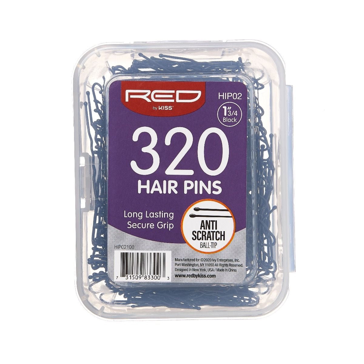 RED Hair Pins 1-3/4" 320 Count Black