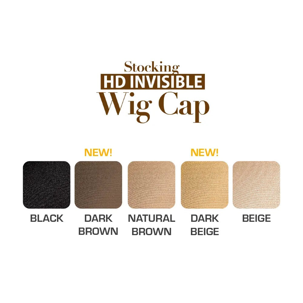 RED HD Stocking Wig Cap 2 pcs Dark Beige