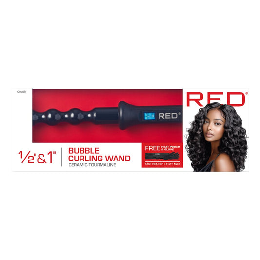 RED Bubble Curling Wand 1-1/2" & 1" Ceramic Tourmaline