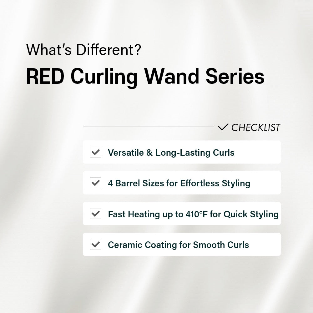 RED Bubble Curling Wand 1-1/2" & 1" Ceramic Tourmaline