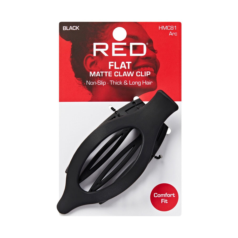 RED Flat Claw Clip Arc - Black