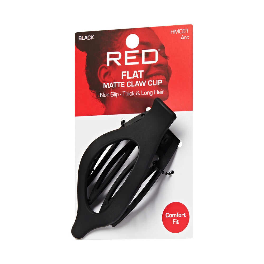 RED Flat Claw Clip Arc - Black
