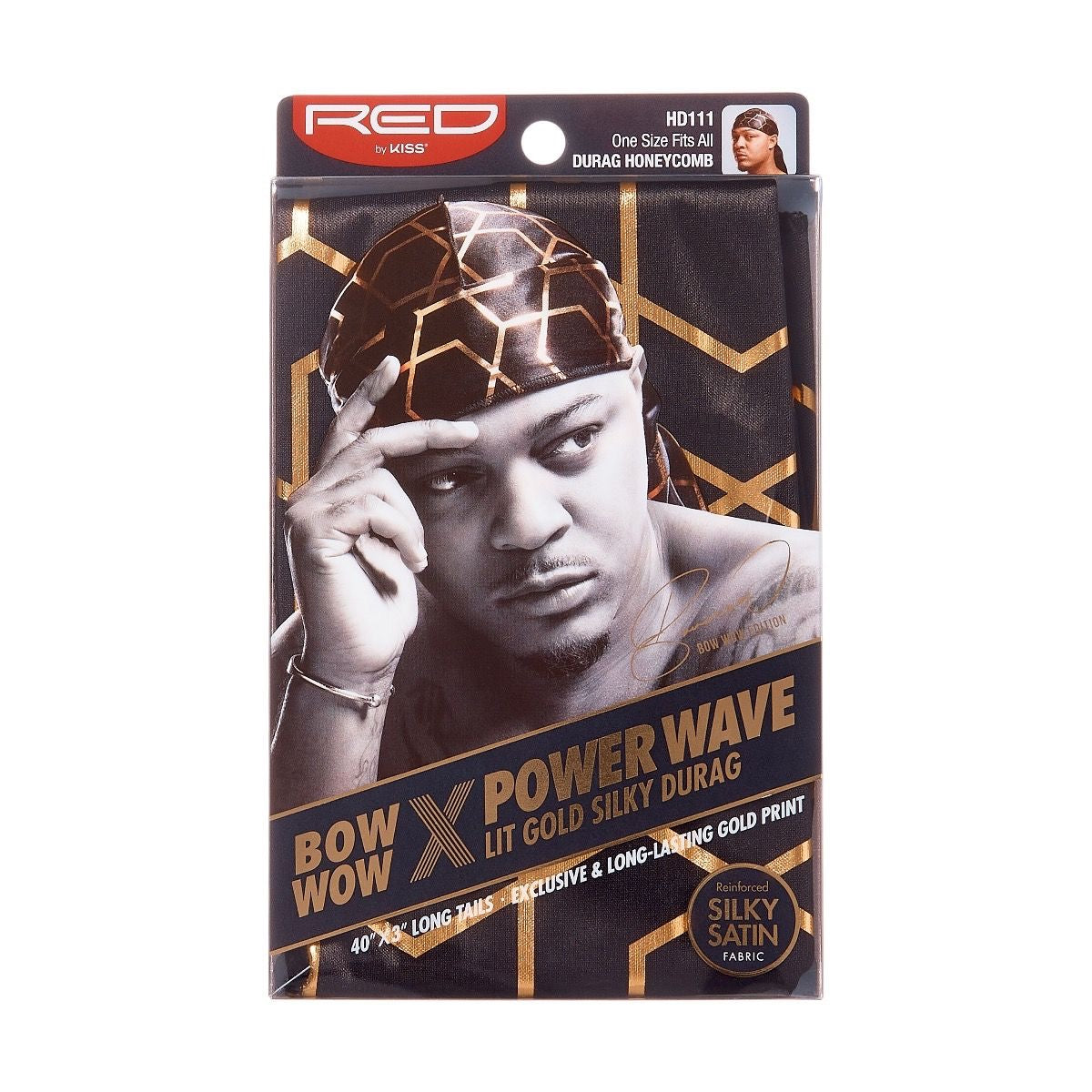 RED Power Wave LIT Silky Durag Honeycomb