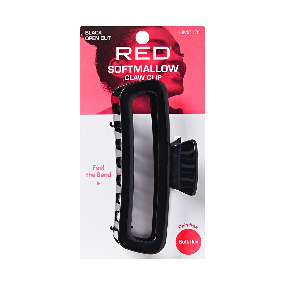 RED Softmallow Claw Clip Open Cut - Black