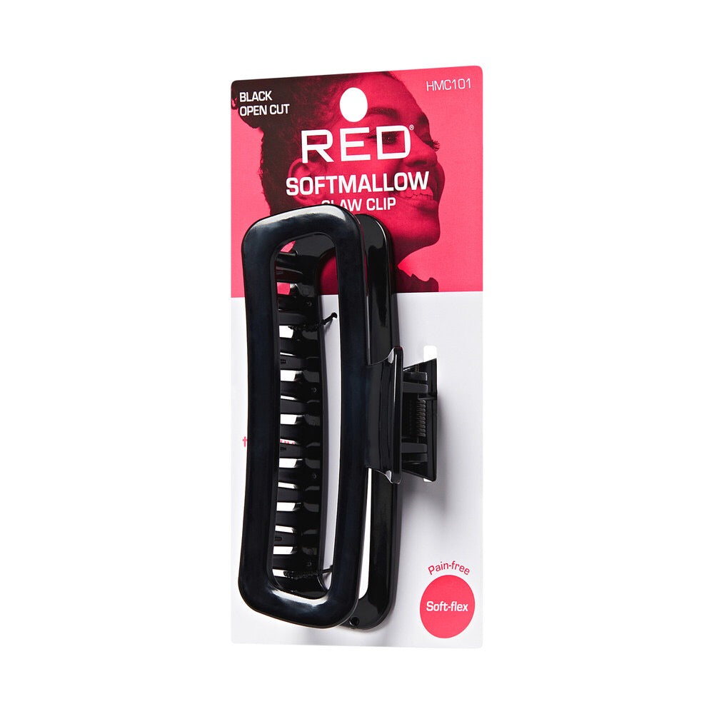 RED Softmallow Claw Clip Open Cut - Black
