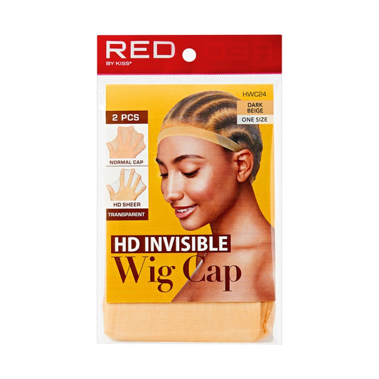 RED HD Stocking Wig Cap 2 pcs Dark Beige