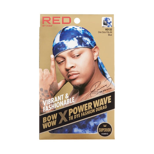 RED Power Wave Tie Dye Durag Blue