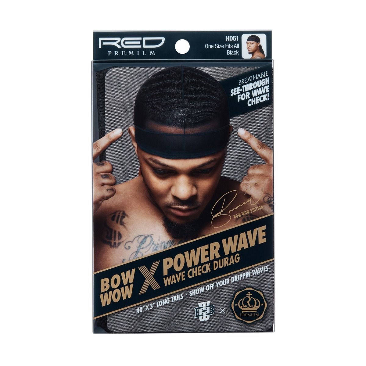 RED Premium Wave Check Durag Black