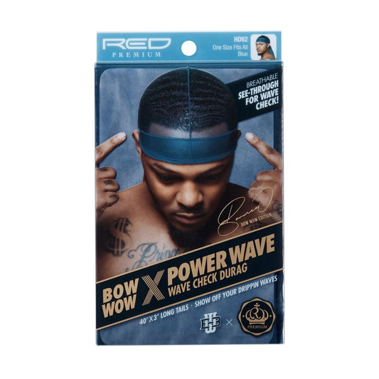 RED Premium Wave Check Durag Blue