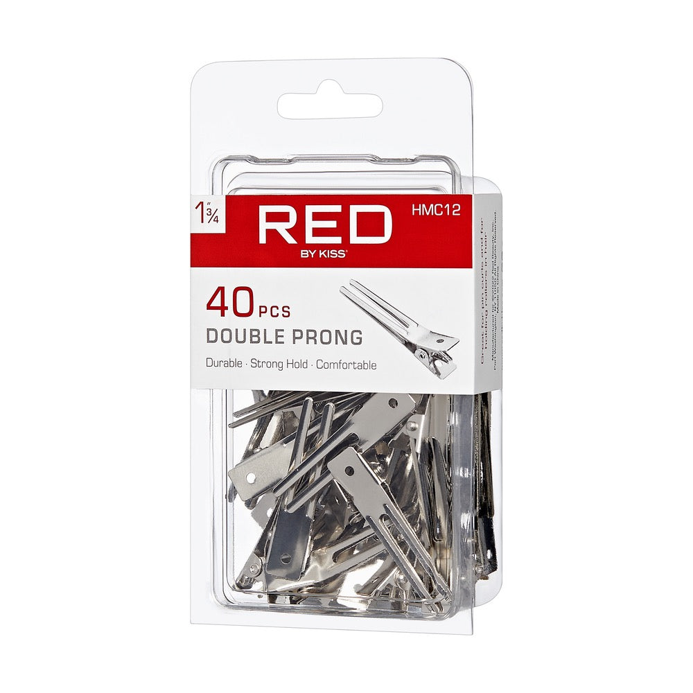 RED Double Prong Clips 1-3/4" 40 pcs