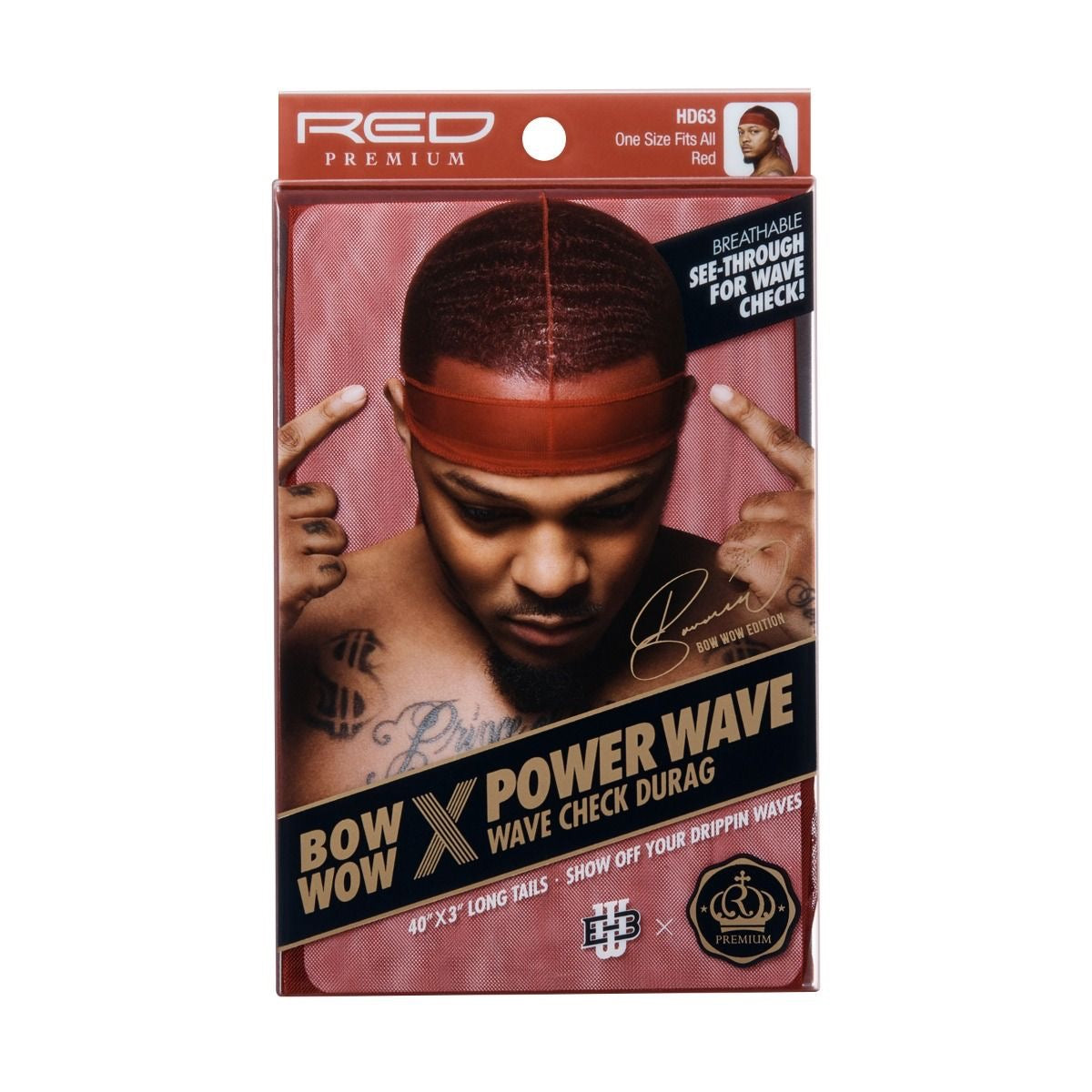 RED Premium Wave Check Durag Red