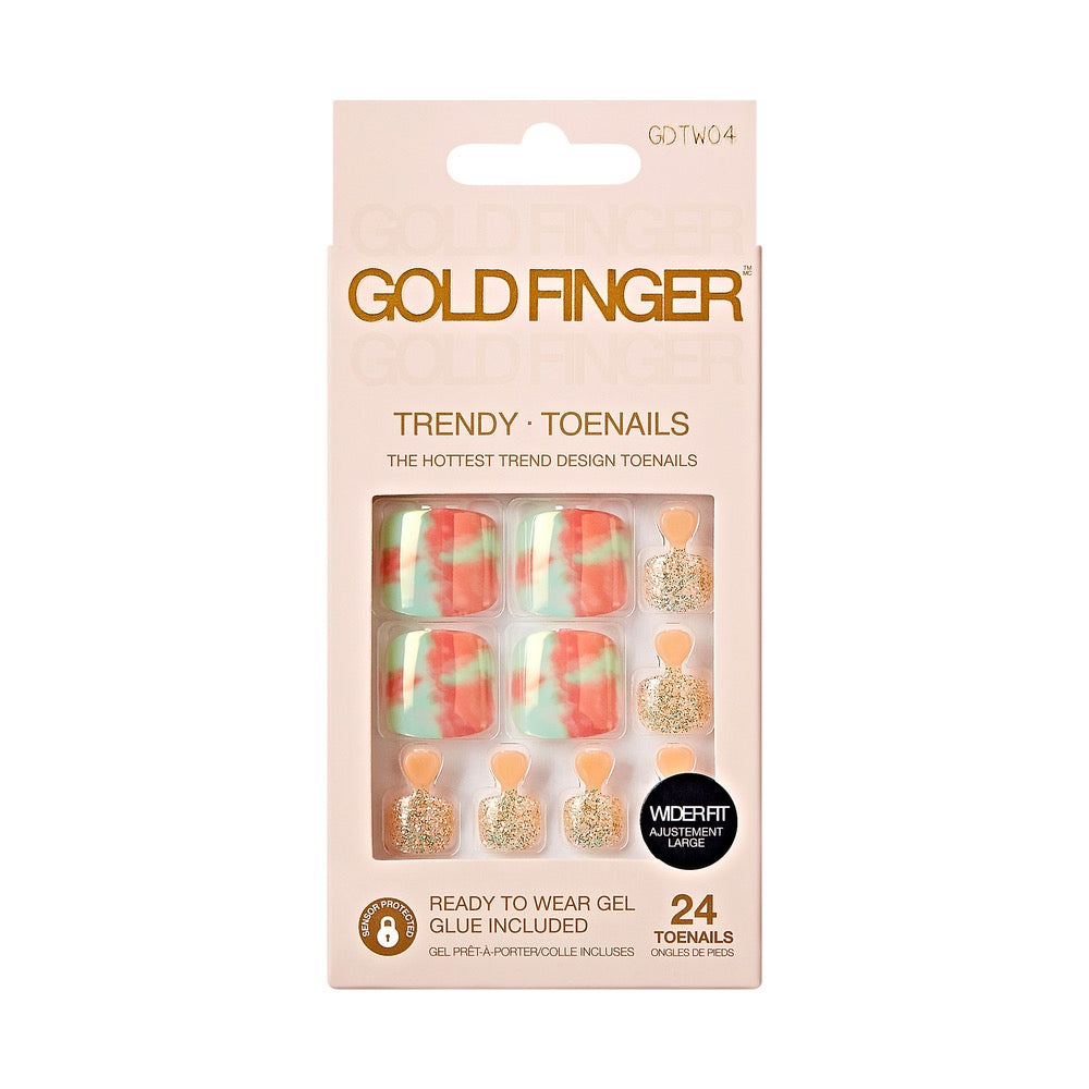Gold Finger Trendy Wider Fit Toenails Festive