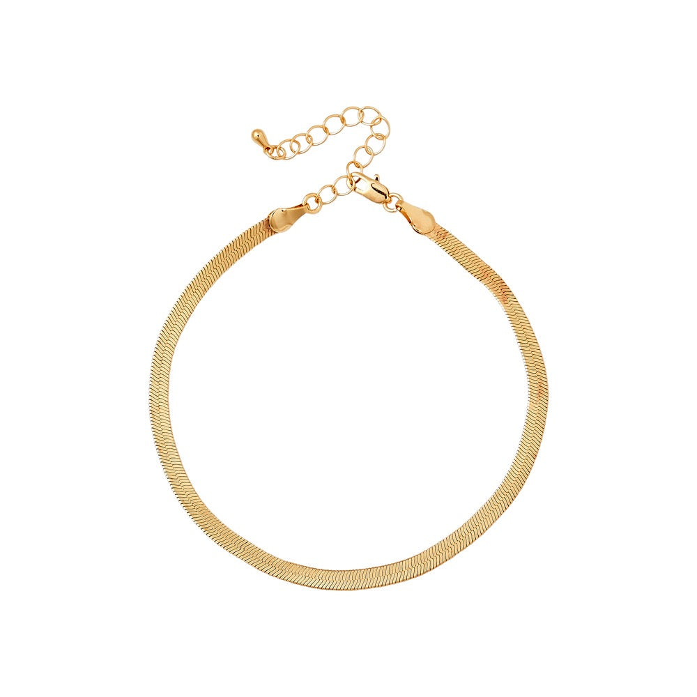 RED Gold Chain Anklet - Snake 4mm