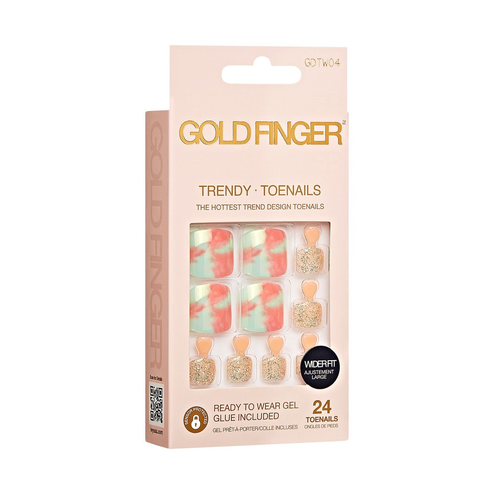 Gold Finger Trendy Wider Fit Toenails Festive