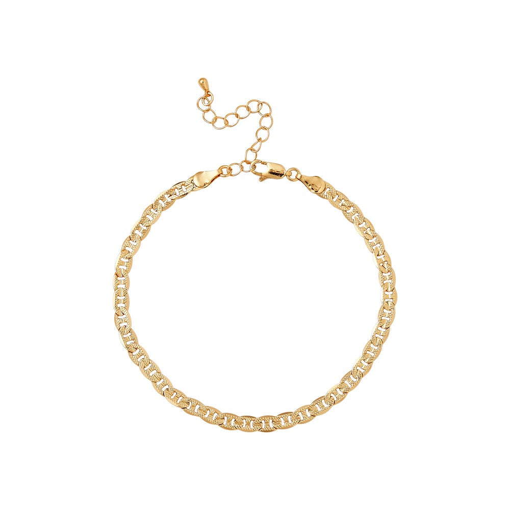 RED Gold Chain Anklet - Anchor TX 4.6mm