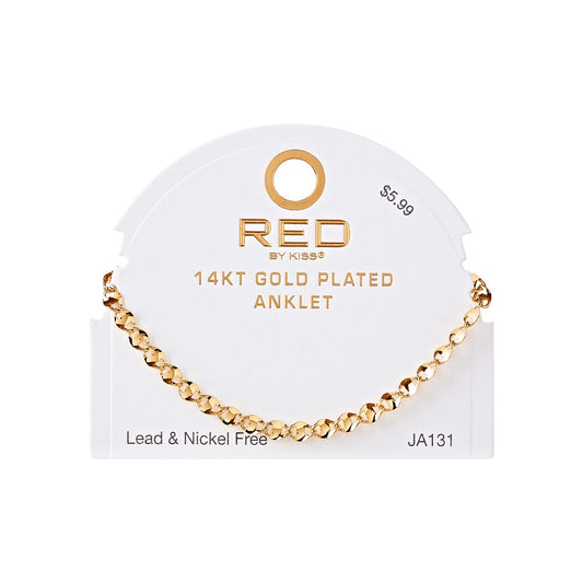 RED Gold Chain Anklet - KY Anchor 4mm
