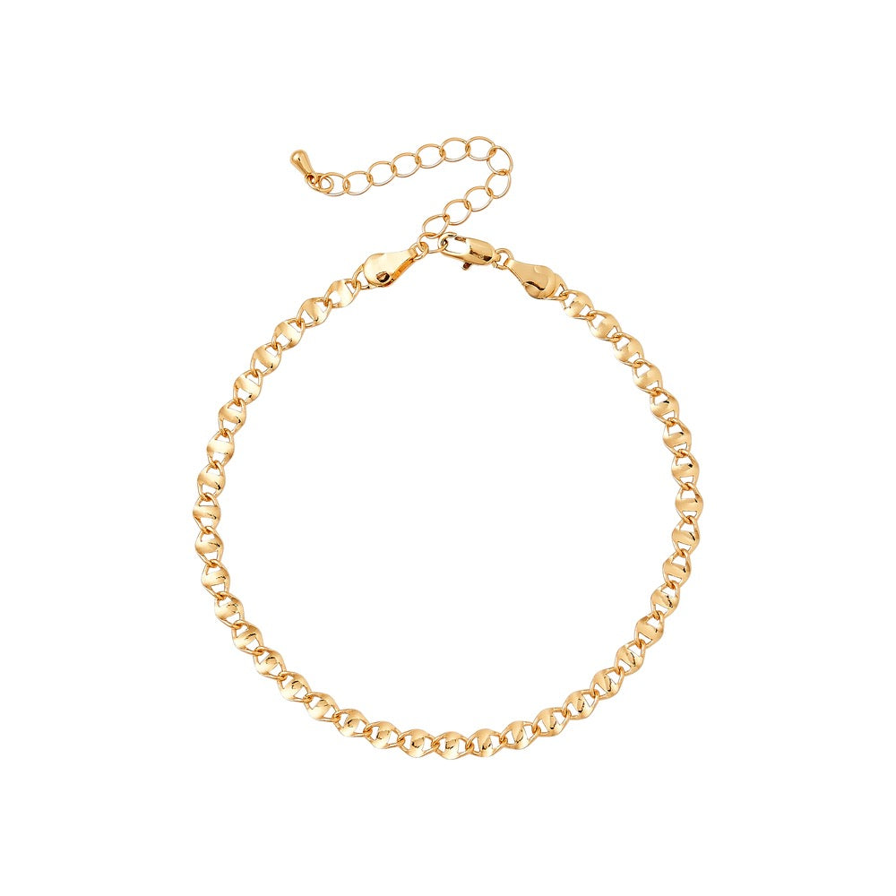 RED Gold Chain Anklet - KY Anchor 4mm