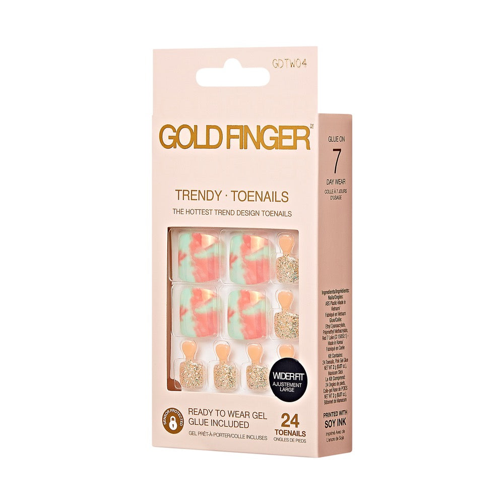 Gold Finger Trendy Wider Fit Toenails Festive