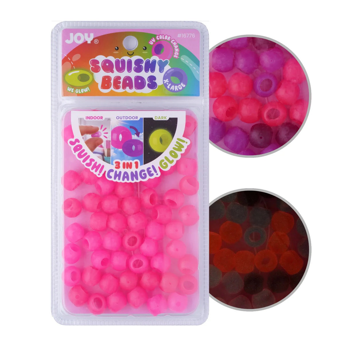 Joy Hair Beads Round Squishy X Large 16776 UV Hot Pink